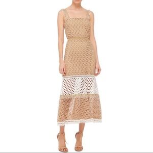 NWT Alexis Erin Crochet and Lace Midi Dress Size XS